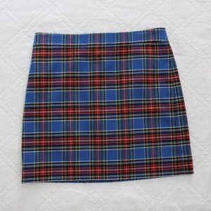 NWT J.Crew Royal Blue and Red Plaid Mini Skirt